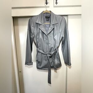 90s Y2K bratz mob wife jacket blazer silver grey M